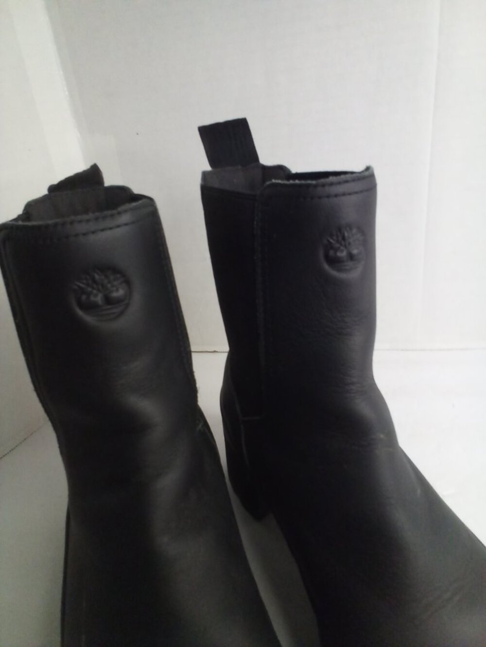 Timberland Rebotl Ankle Boots Women 8 Pull On Chunky Heel Black - Picture 3 of 14